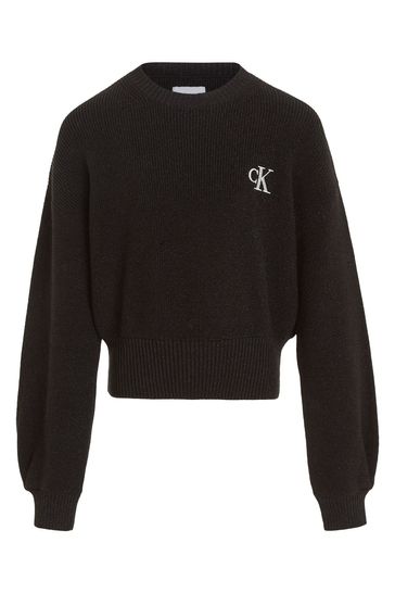 Buy Calvin Klein Jeans Black Festive Metallic Jumper from Next Bahrain