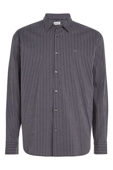 Calvin Klein Grey Stretch Stripe Shirt
