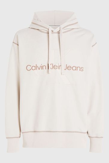 Calvin klein hoodie best sale beige