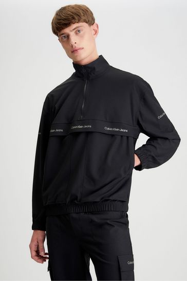 Calvin Klein Jeans Black Technical Repeat Zip Jacket