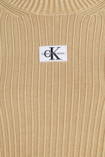 Buy Calvin Klein Jeans Washed Monologo Natural Sweater from Next USA | Strickkleider