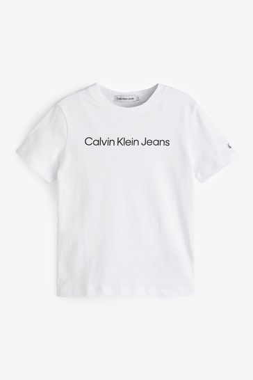 Buy Calvin Klein Jeans Kids White Logo T Shirt from Next USA
