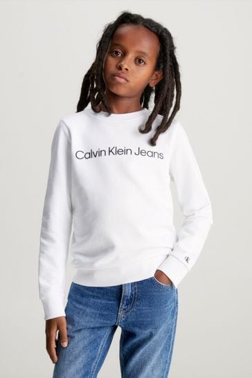Calvin Klein Jeans Kids Logo White Sweatshirt