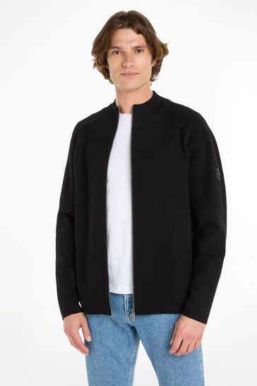 Calvin Klein Milano Stitch Zip Black Jacket