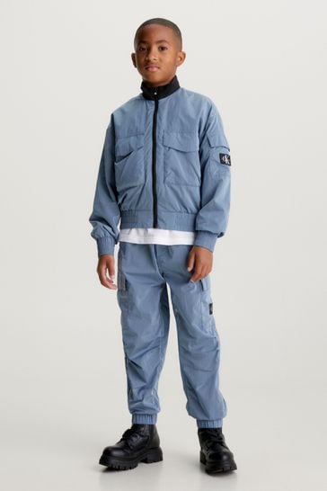 Calvin Klein Jeans Blue Structured Bomber Jacket
