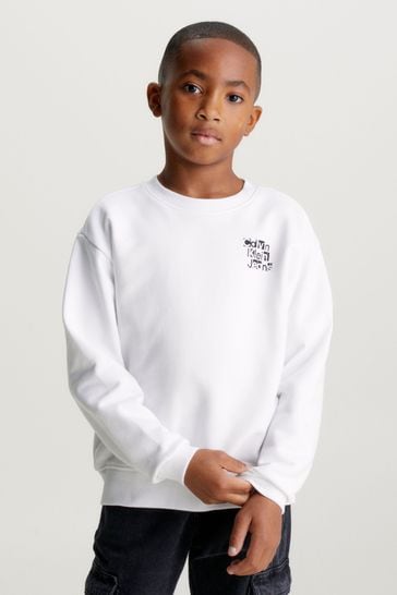 Calvin Klein Jeans Grid White Sweatshirt