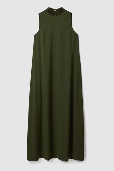 Khaki maxi dress store