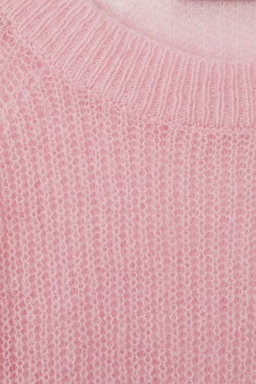 Baby pink top crew neck jumper
