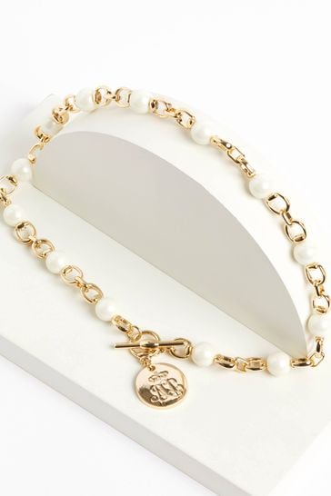 Buy Lauren Ralph Lauren Gold Tone Pearl Link Pendant bei Next