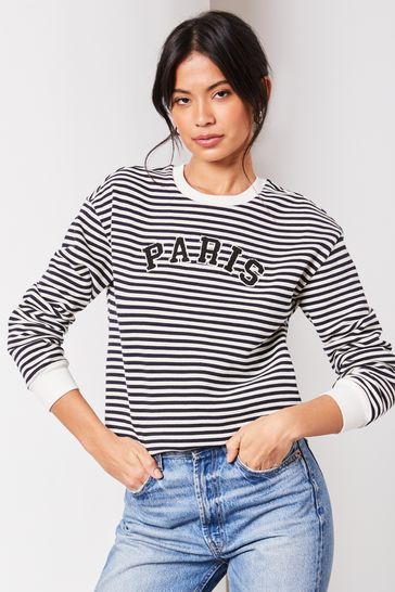 Lipsy Black/White Round Neck Sweatshirt