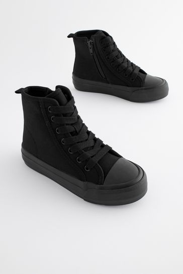 Girls black high top trainers new arrivals