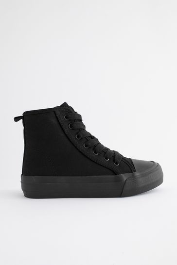 Girls black high top trainers cheap