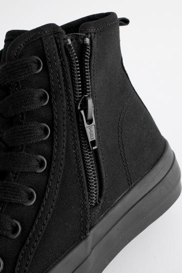 Girls black high top trainers online