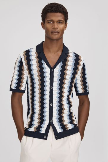 Knitted cuban collar shirt new arrivals