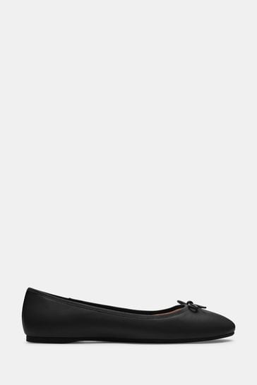 COACH Abigail Leather Ballet Black Flats Pumps