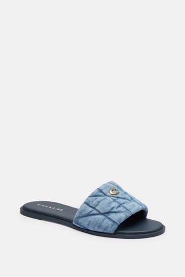 Buy COACH Blue COACH Cream Holly Quilted Leather Sandals from Next Croatia