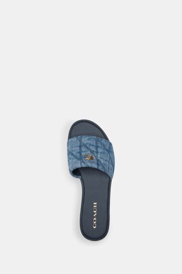 Buy COACH Blue COACH Cream Holly Quilted Leather Sandals from Next Croatia