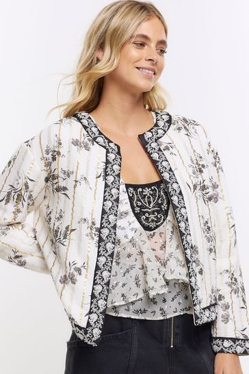 River Island Quilted Floral House Jacket