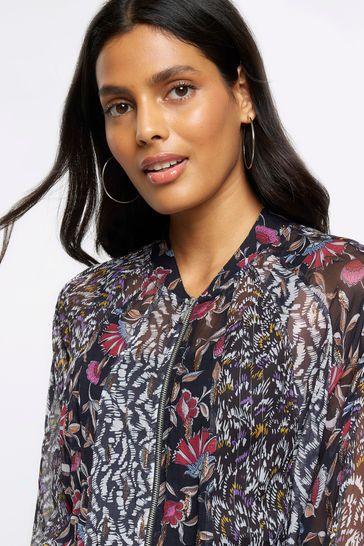 Chiffon bomber clearance jacket