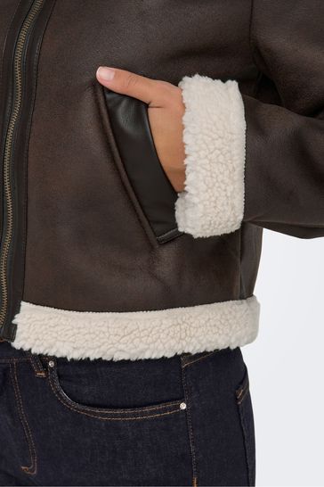 Buy ONLY Faux Fur Collar Detail Bomber Jacket from Next Turkey