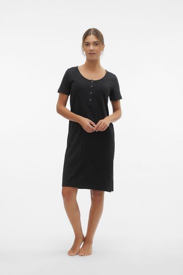 Buy Mamalicious Black Maternity Button Front Comfort Night Dress With Nursing  Function from Next USA