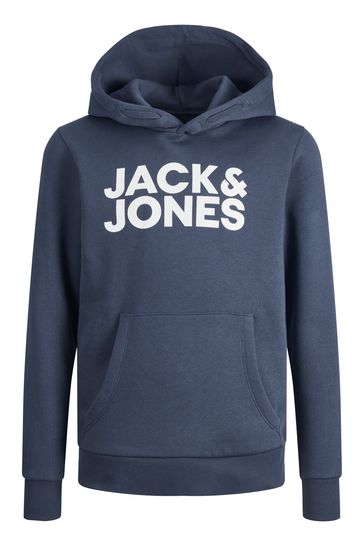 JACK & JONES Blue Logo Hoodie