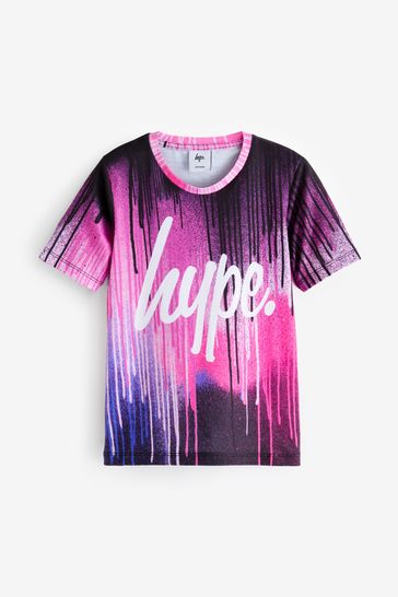 Hype Girls Pink Multi Drips T-Shirt