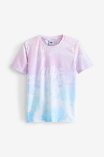 Hype Girls Pink Multi Pastel Clouds T-Shirt