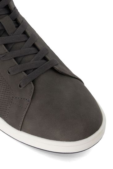 Buy Dune London Grey Sezzy Perf Detail Hi Top Trainers from the