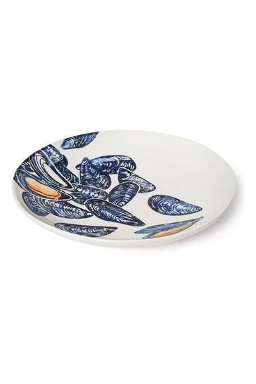 BlissHome Blue Creatures Large Serving Dish Mussels