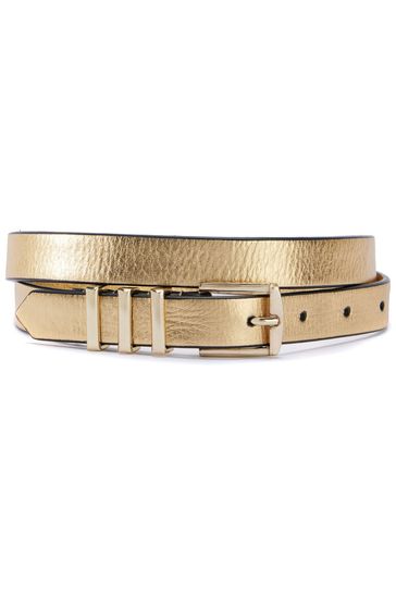 Buy Mint Velvet Gold Gold Skinny Buckle Belt from Next Luxembourg
