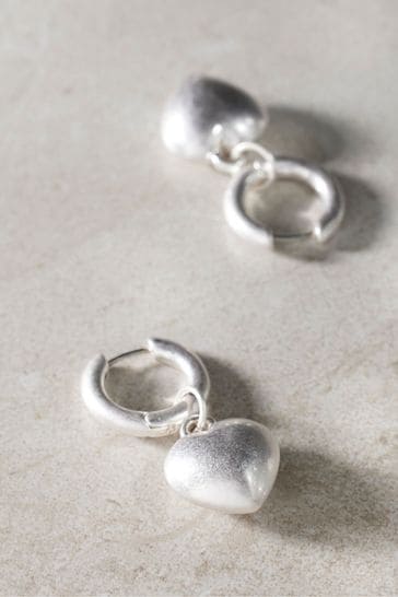 Buy Mint Velvet Silver Heart Drop Earrings from Next Italy