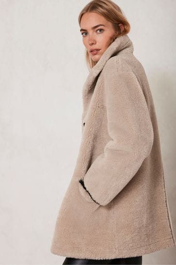 Mint velvet grey cheap funnel neck coat