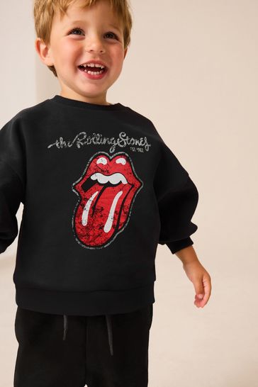 Black Rolling Stones Crew Neck Sweatshirt 3mths 8yrs