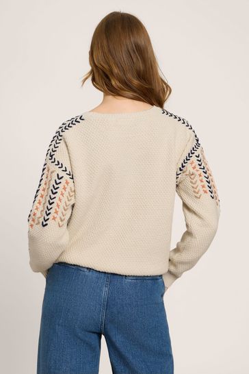 White discount embroidered jumper