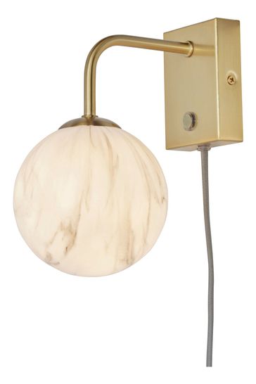 Its About Romi Gold Carrara White Marble Effect Wall Light