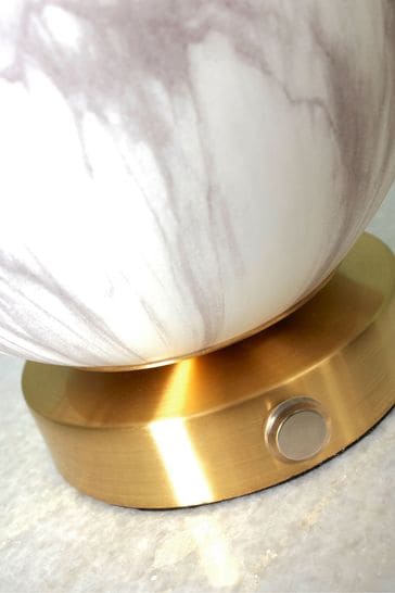 Its About Romi Gold Carrara White Marble Effect Table Lamp