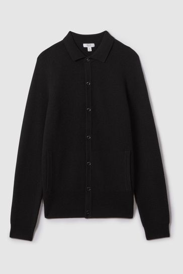 Black wool cardigan hotsell