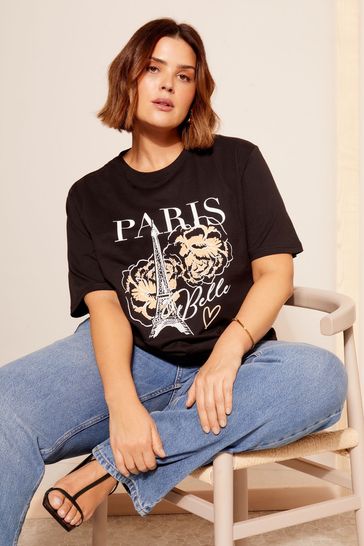 Black paris outlet t shirt