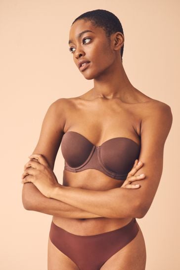Chocolate Brown Push Up Strapless Multiway Bra