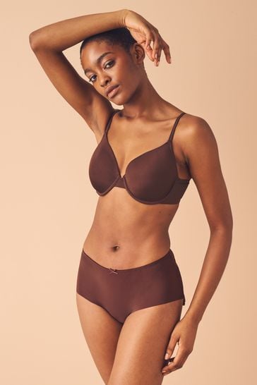 Chocolate Brown Pad Full Cup Smoothing Microfibre T-Shirt Bra