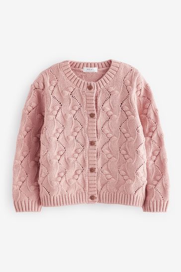 Buy Pink Bobble Stitched Cardigan 3mths 7yrs from Next Kuwait