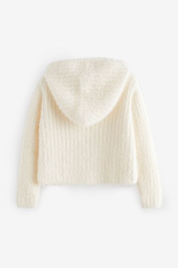 Cream fluffy hoodie deals