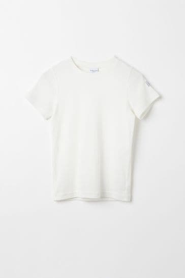 Polarn O. Pyret White Organic Cotton Short Sleeve T-Shirt