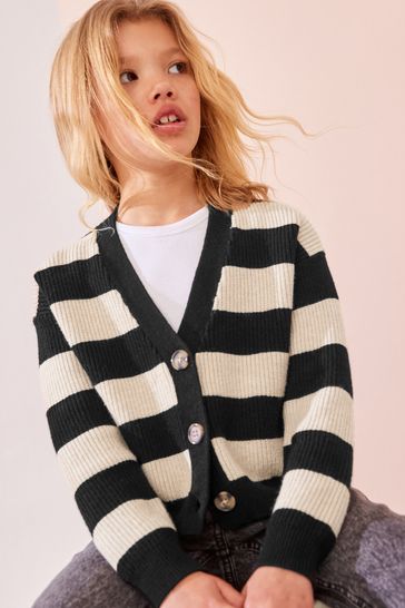 Monochrome Boxy Cardigan 3 16yrs