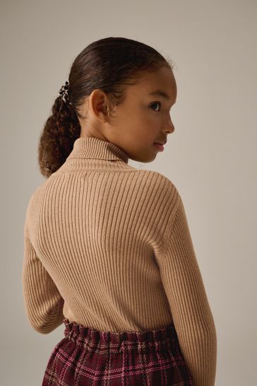 Tan roll neck jumper hotsell