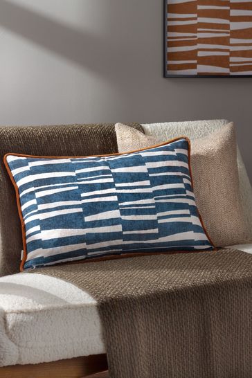 HÖEM Brown Piper Abstract Piped Polyester Filled Cushion