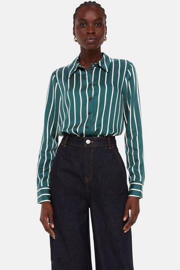 Buy Whistles Green Alex Printed Stripe Shirt from Next USA