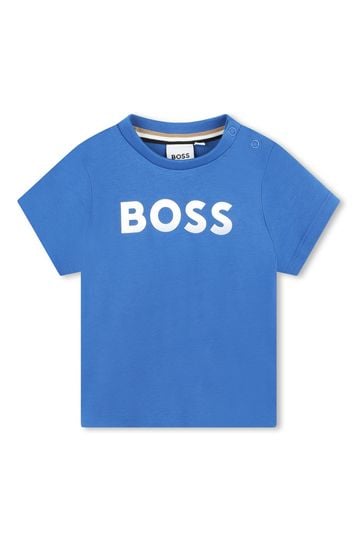 BOSS Light Blue Short Sleeved Logo T-Shirt