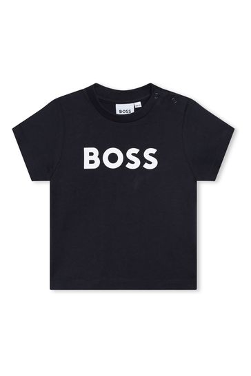 BOSS Blue Short Sleeved Logo T-Shirt
